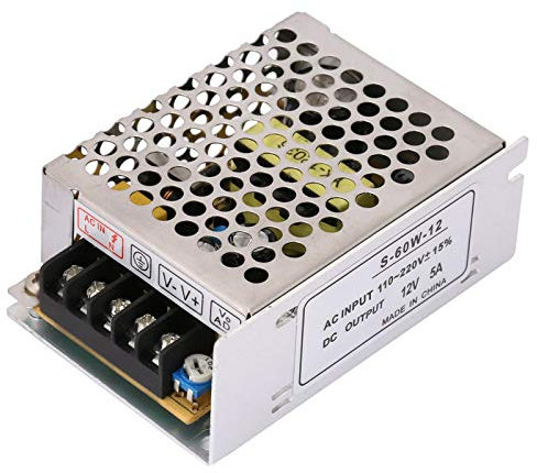 Keenso Power Supply Regulated Switch, 5A 12V AC/DC Universal Regulated Switching Power Supply Egulated Switching Power Supply Voltage Regulator Switch for LED