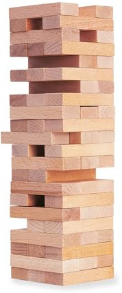 Eichhorn Torre in Legno Vacillante, Gioco impilabile, in legno non trattato, torre a dondolo, 54 pezzi, 5 anni, 100002466, marrone