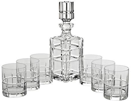 Whiskyset Square Geschenkset Brandy 7-TLG.. Karaffe + 6 Gläser Bleikristallglas