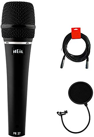 Heil PR37 Micrófono vocal de mano de gran diámetro con filtro pop y cable XLR
