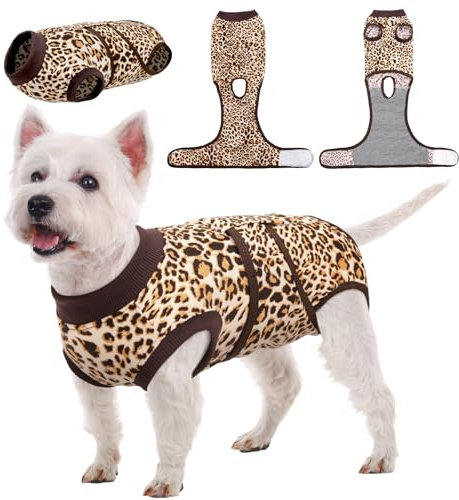 Kuoser Body Post Operatorio cane, Tuta Post Operatoria Protezione Addominale Femmina, Vestito Chirurgico Maschio Leopardata, Sostituzione Collari Elettronici Coni