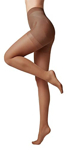 Conte elegant X-PRESS 20 DEN Collant Modellante da Donna con Effetto Push-Up - Calze Modellante da Donna - Collant Liscio - Taglia 3 - Mokka