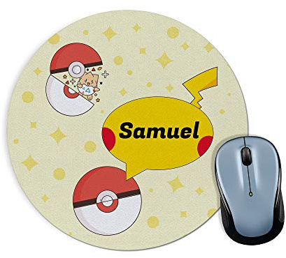 Personalisierte Mauspad mit Namen. Personalisierte Geschenke für Fans. Verschiedene Modelle 20x20cm Rund. Pika