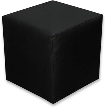 Best For Home | Sitzhocker Sitzwürfel | Bodenkissen Hocker | Kunstleder Pouf | Fußhocker Wohnzimmer | Fußhocker Gepolstert | Sitzwürfel 40x40x40 | Sitzhocker Holzwerkstoff | Ottoman (Schwarz)