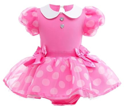 Lito Angels Baby Girls Fancy Dress Costume Infant Bodysuit Romper with Bow Headband Age 0 Months - 24 Months, Pink/Red