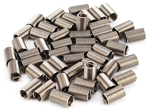 50 inserti filettati M8 x 1,25 x 3D, filettatura interna in filo di acciaio legato da 40 cr, fissaggio a viti elicoidali a spirale per guaine di riparazione