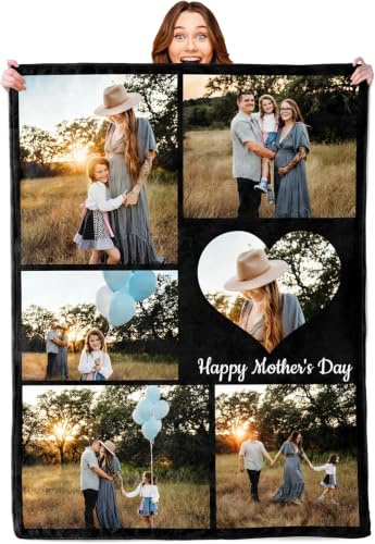 Mraxovid Personalisierte Decke, Fotos Decke, Erinnerungsgeschenk mit Fototext, individuelle Decken, Geschenk, personalisierte Überwurfdecke für Familie, Mutter, Papa, Kinder,Freunde, 150x200 cm