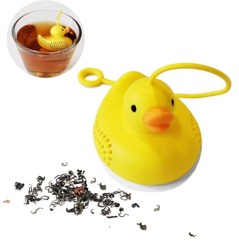 Niedliches Tee-Ei aus Silikon, Entchen-Tee, kreativ, niedlich, umweltfreundlich, Silikon-Tee-Ei, wiederverwendbar, Teesieb Teezubehör ist ein niedlicher Begleiter für Ihre Nachmittagstee