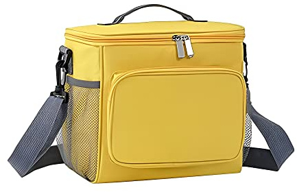 Morbuy Bolsa Termica Porta Alimentos, Bolsa Comida Trabajo 10L, Portatil Bolsa Porta Alimentos, Reutilizable Bolsa Termica para Trabajo, Escuela, Picnic (Talla única,Amarillo)
