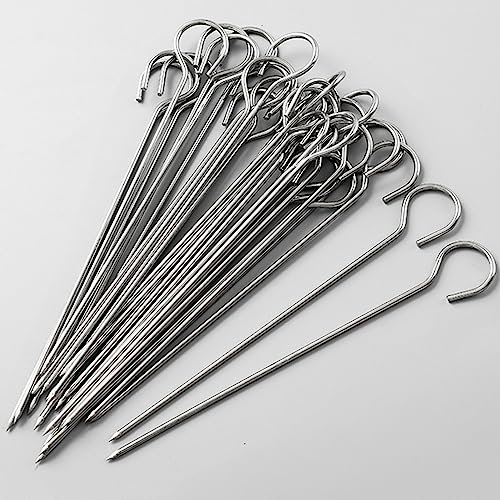 Bâtons de brochettes, Ensemble de brochettes de grillades réutilisables, Suspendu, Viande Facile à Porter, Antidérapant, for Le Camping, la fête (Color : 90, Size : 20 * 0.23cm)