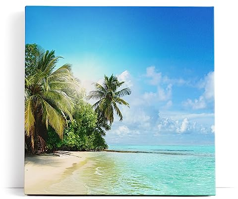 Paul Sinus Wandbild 80x80cm Karibik Südsee Palmen Strand Meer Sommer Sonne