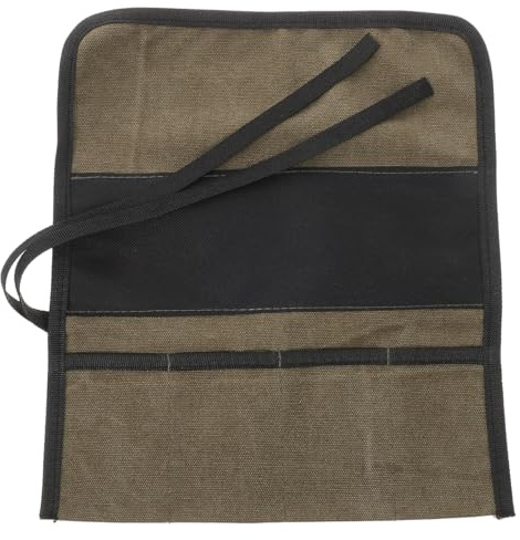 DOITOOL Trousse à Outils Enroulable pour Ciseaux à Bois & Gouges - Étui de Rangement en Toile Robuste pour Menuisier & Sculpteur - Pochette de Transport Organisateur d'Outils avec Rabat de Protection
