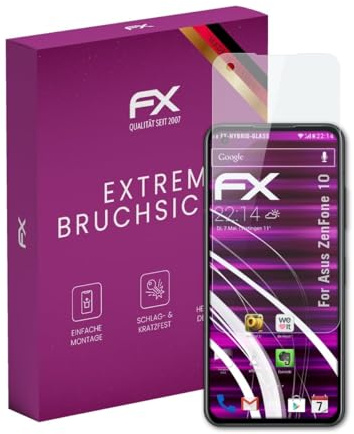 atFoliX Glasfolie kompatibel mit Asus ZenFone 10 / AI2302 Displayfolie, 9H Hybrid-Glass FX Schutzpanzer Folie