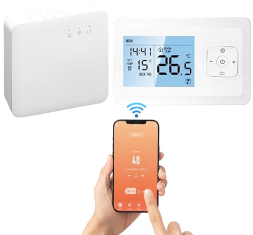 for TUYA Smart Wireless Wifi Programmable Room Thermostat, Voice Control, App Control, Manual/Automatic Mode, Accurate Temperature