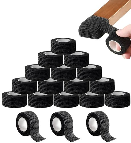Misuyue Filzgleiter Selbstklebend, 16 Rollen Stuhlbeinschoner, Möbelgleiter, Stuhlbein Bodenschoner für Stühle von Geräusche und Kratzer Beseitigen (0,98 x 177 Zoll, Schwarz)