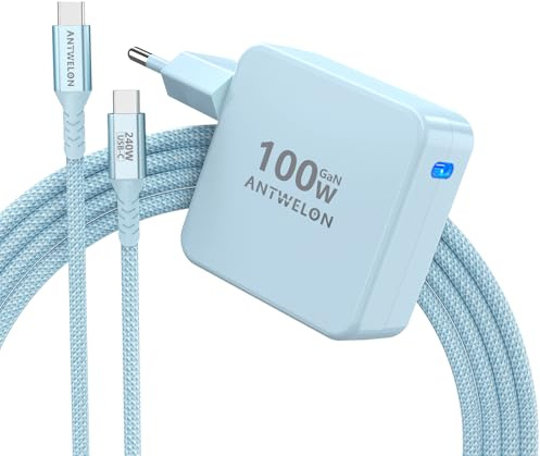 ANTWELON 100W USB C Chargeur GAN Ordinateur Portable Type C pour MacBook Pro 16 15 14 Zoll, MacBook Air, iPad Pro, Galaxy S24 S23, Dell XPS, HP, Lenovo Thinkpad Yoga, Tablet