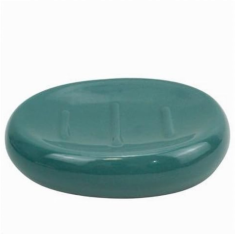 Trade Shop - Piattino per Sapone Ceramica Verde Porta Saponetta Moderno Accessori Bagno 79266 -