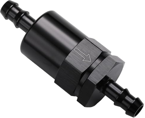 Podavelle 3/8 Billet Inline Fuel Filter 30 Micron Aluminum Black