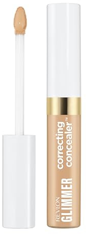 Revlon Glimmer Correcting Concealer, Liquid Under Eye Makeup, Made with Caffeine, Vitamin C, & Stevioside, 115 Yellow, 0.3 fl oz