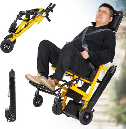 Treppensteig Rollstuhl,Elektrischer Treppensteiger Mit Raupenfahrwerk,Zusammenklappbarer Tragbarer Treppenstuhl,Treppenlifte Für Ältere Menschen,Leichte Rollstühle 13AH