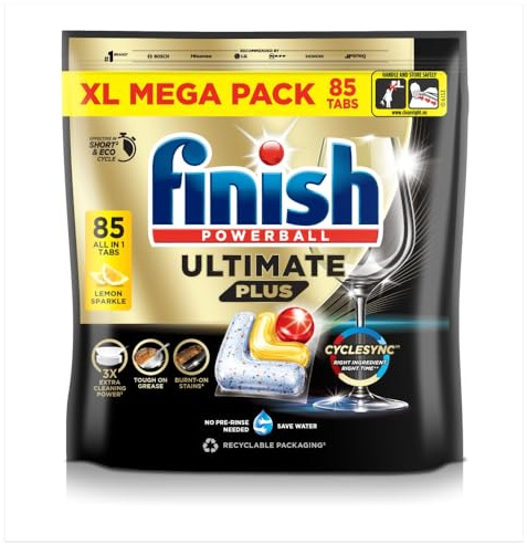 Finish Ultimate Plus Dishwasher Tablets Lemon 85 Pack