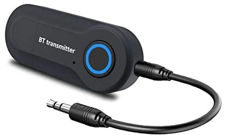 Transmisor Bluetooth de 3.5 mm USB Estéreo Inalámbrico Portátil para Dispositivos de Audio, TV y Avión