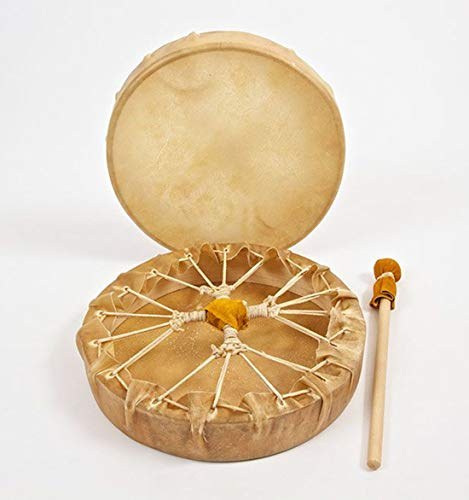 30 cm, estilo nativo americano, tambor de chamán hecho a mano, chamánico, tambor de mano de percusión, meditación de yoga, curación de medicamentos, marco de madera, celebración de eventos + batidor