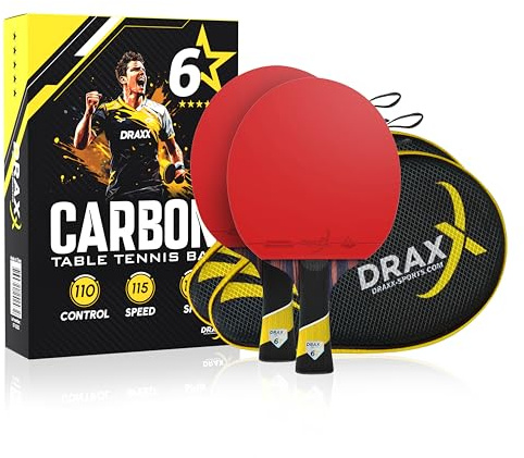 6-stjärniga Ping-Pong-racket | Tjock Pro professionell kolracket, maximalt spin, 2 mm tätt skum, erbjudande överdrag | idealisk nybörjare | träning och tävling (2)