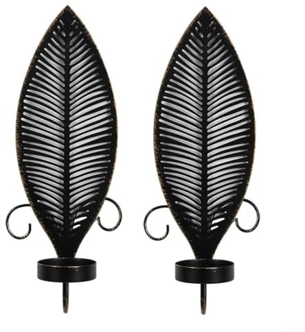 Elegante candelabro de pared de metal, juego de 2 piezas para elevar la decoración de tu hogar