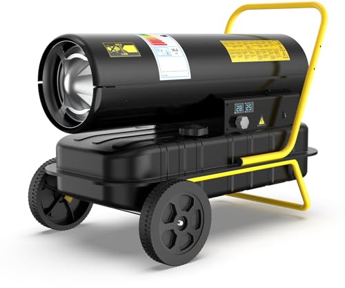 DAHTEC Diesel Space Heater, 30 KW Industrial Kerosene Heaters | Large Fuel Tank, 750m³/h, Adjustable Thermostat, Oil Level Display, Suitable for Workshops, Building Sites and Agricultural