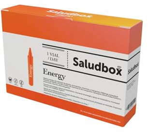 ENERGY – 20 Viales Bebibles | Complemento Alimenticio con Ginseng, Guaraná y Vitaminas B6 y B12 | Apoyo para el Rendimiento Físico y Mental | Vegano | Sin Gluten | Sin Conservantes | SaludBox