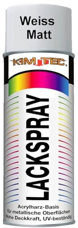 400ml Kim Tec Lackspray RAL 7016 Anthrazit Acrylharz-Basis UV-Beständig Hohe Deckkraft Dose (Weiss Matt)