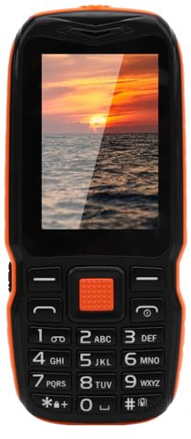 Fockety Vänd Mobiltelefon för Seniorer, 2.6in HD -skärm 0,13MP Röd Flip -telefon med Sidanyckellampan, Dual Sim Dual Standby 2G Mobiltelefon för Julklapp (Orange)