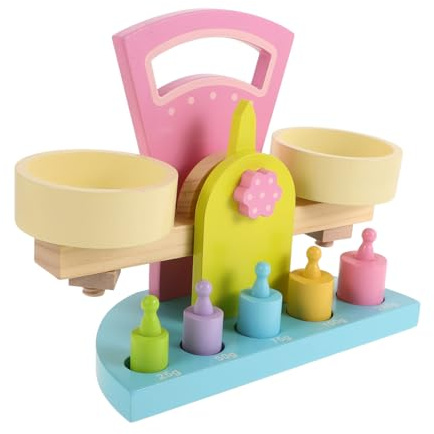 SOPOTUTU Selbstgemacht Waage Spielzeug Holz Kinder Lernspielzeug Verstellbar Zählwaage Lernhilfe Frühe Entwicklung