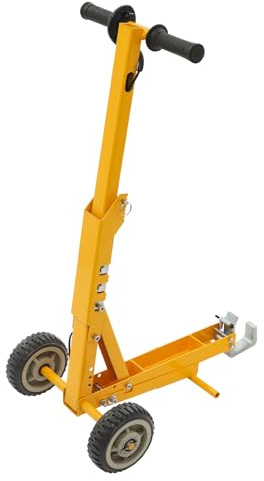 ACNAO Elevador de cortacésped resistente, capacidad de 800 libras, gato de elevación manual con pedal de asistencia al pie y ruedas y asas, herramienta de elevación para cortacésped para levantar y