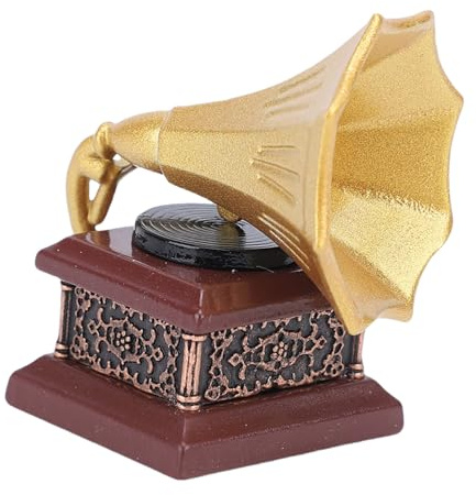 VGEBY Gramophone Miniature, Boîte à Musique Vintage en Résine, Enrichit Les Scènes de Maison de Poupée et Décore Les Chambres et Les Salons