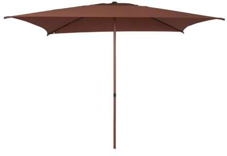 Hespéride - Parasol droit carré inclinable soya 2,5x2,5m acajou