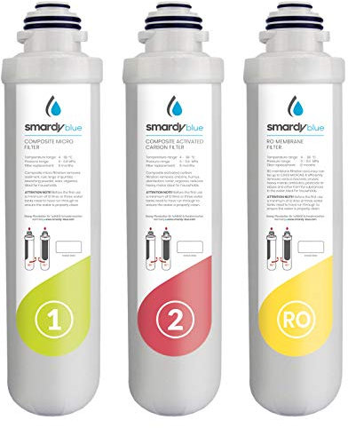 smardy blue 3in1 Set di filtri di ricambio per sistemi ad osmosi R100 miran, xiva, noura e zagora - Cambio filtro ogni 12 mesi
