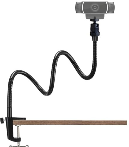 Etubby Webcam Stand Holder 27 Adjustable Gooseneck Desktop Camera Desk Clamp Mount for Logitech Webcam C925X, C922, C930e, C930, C920, C615, Etc. (1/4 Threaded)