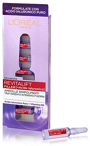 L'Oréal Paris Revitalift Filler, Anti-Falten, mit reiner Hyaluronsäure, 100% Konzentrat und Vitamin B5, 7 Tage, 7 x 1 ml