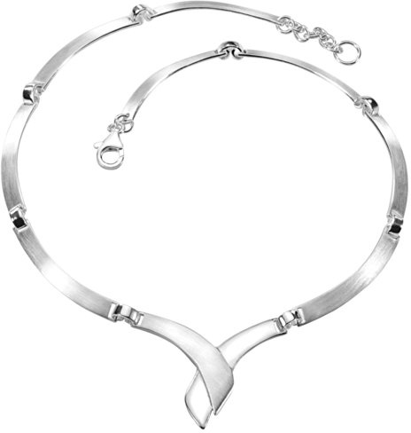 Vinani Damen Kollier 925 Sterling Silver – Gekreuzt geschwungene bewegliche Glieder – Mattiert und Glänzende Halskette, Elegantes zeitloses Schmuckstück, Damenschmuck KCF-N