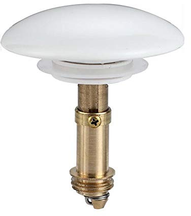 GINVF Pop-Up Sink Plug Drain Stopper Waste Push Button Ceramic Brass Slotted Plug for Washbasin Kitchen Bathroom (Size : 3.5cm ceramic white and core)