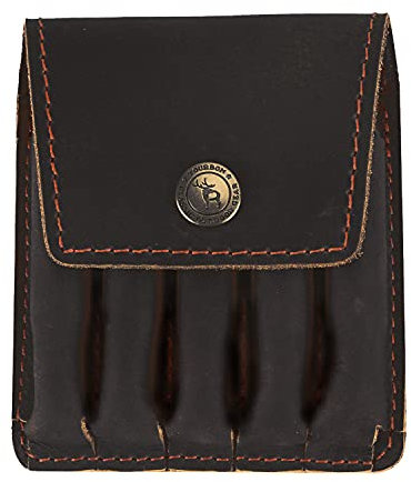 TOURBON Echtes Leder Gewehr Munition Portemonnaie Jagd Patronenhalter Gürteltasche Braun