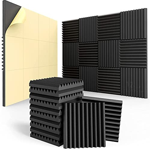 STCK 10 x Akustikschaumstoff Platten, akustikschaumstoff 30x30, Schaumstoff-Dämmplatten, Schallabsorbierende, feuerfest für Aufnahmestudios, Fernsehzimmer, Wandaufkleber