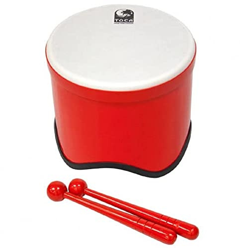 TOCA World Percussion Freestyle 2 Tom Tom (optimale Trommel für Drum Circles, Schulen & Kindergärten, aus robustem Synthetikmaterial, Durchmesser: 9,5, Höhe: 8), Red