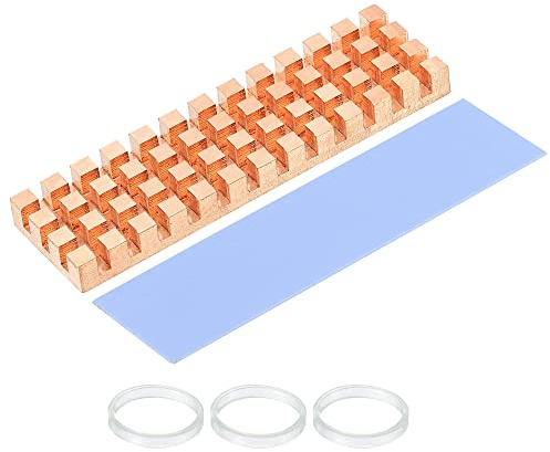 sourcing map Kupfer mit Wärmeleitpad Gummiring für M.2 SSD Speicher PC Laptop 1Set 70x20x6mm