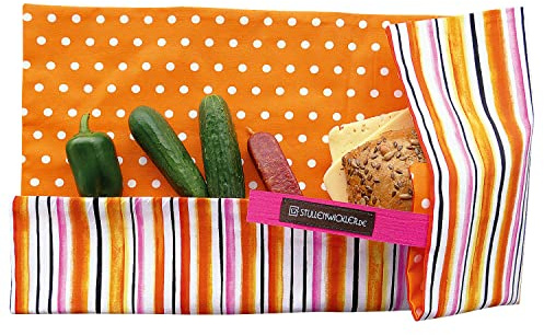 Sommeranfang – Stullenwickler – Wiederverwendbares Snacktuch, Brottuch, Brötchentuch, Sandwichtuch für Wandern, Büro und Schule statt Brotdose