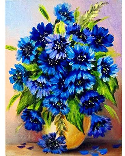 VAKUUM DIY Diamond Painting Blau Chrysantheme Full Drill Set, 5D Diamant Painting Bilder Malerei Full Round Drill Cross Stitch Kunsthandwerk Für Wohnkultur30*40cm