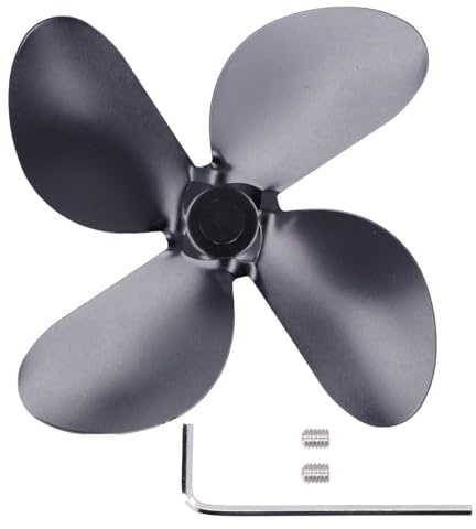HERCHR Ersatzflügel Für Kaminventilator, Lüfterflügel aus Aluminiumlegierung, Ersatzteil, Universelles Zubehör Für Ofenventilatoren, Flügel Für Wärmebetriebenen Kaminventilator(4 Lüfterflügel)