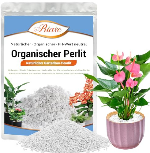Riare Perlite für Pflanzen 6L Natürliches Perlit für Pflanzen Erden- und Substratverbesserung Verbessert Feuchtigkeitsspeicher Substrat für Garten & Zimmerpflanzen (6L)
